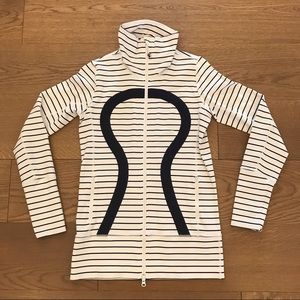 lululemon Stride Jacket - white/navy stripe - 6